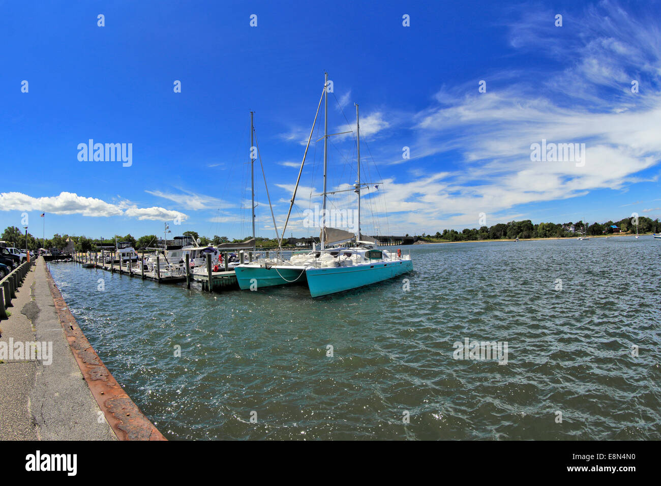 Long Wharf Sag Harbor Long Island New York Foto Stock