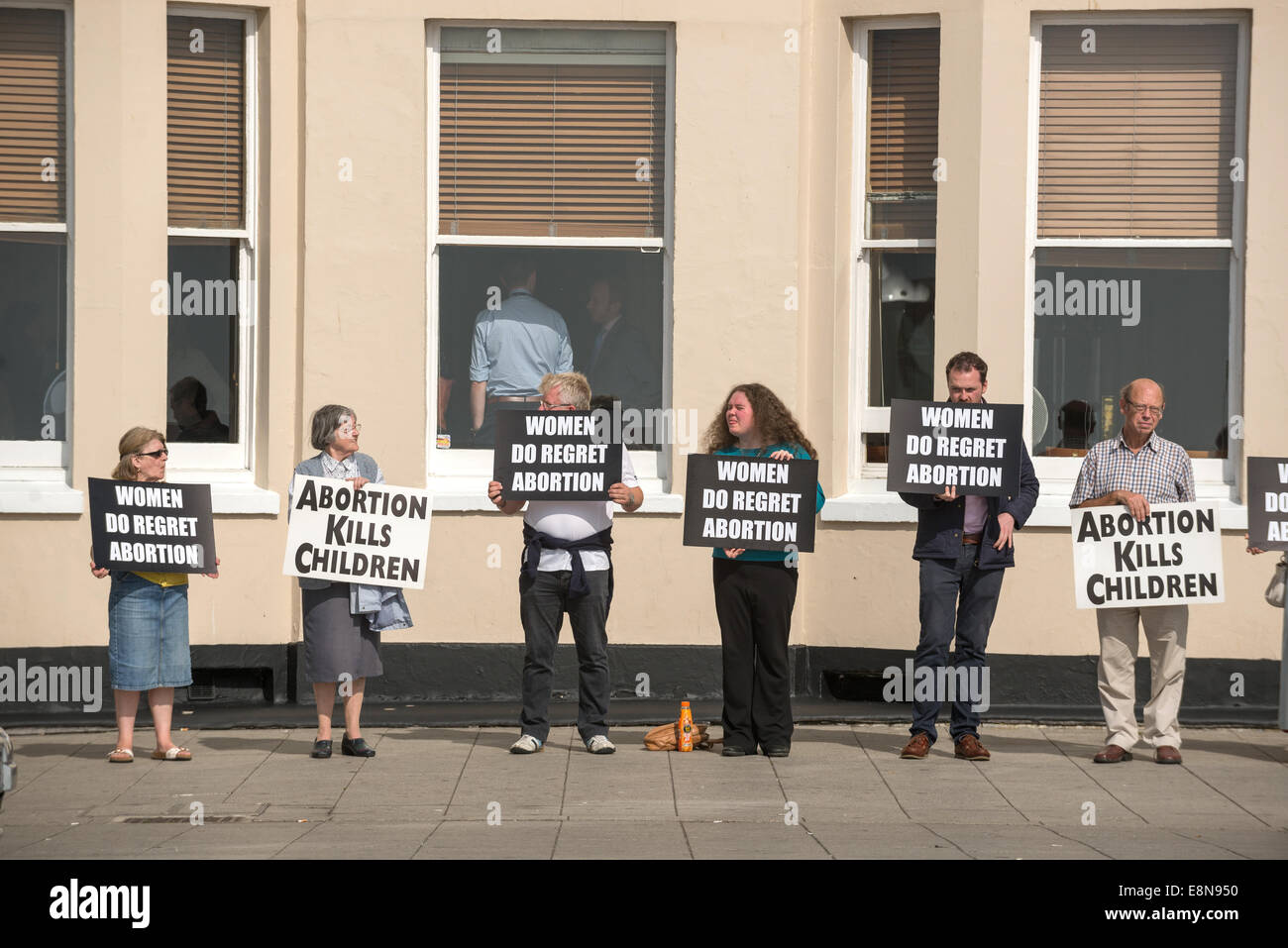 Anti-aborto militanti al Partito laburista conferenza in Brighton. Foto Stock