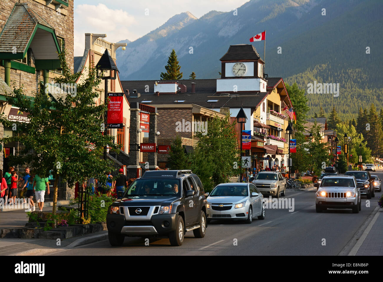 Banff Ave, Banff , Alberta, Canada Foto Stock