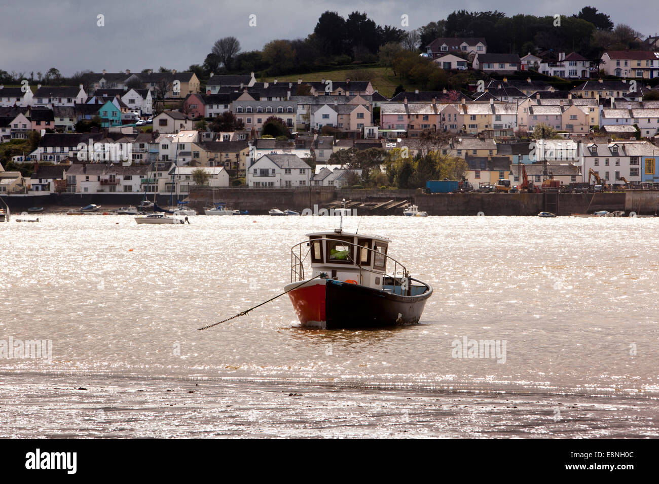 Regno Unito, Inghilterra, Devon, Instow, barche ormeggiate nel fiume Torridge estuary vicino a Appledore Foto Stock