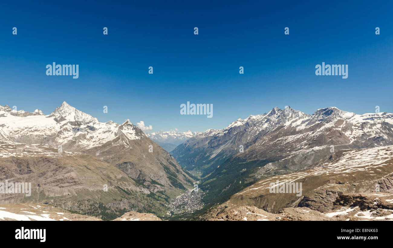La gamma della montagna di paesaggio delle Alpi, Zermatt, Svizzera Foto Stock