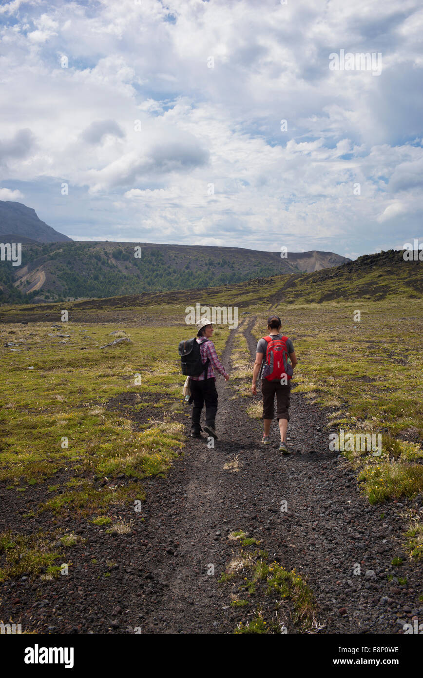 Il percorso della desolazione del vulcano di Osorno, Cile, America del Sud. Foto Stock