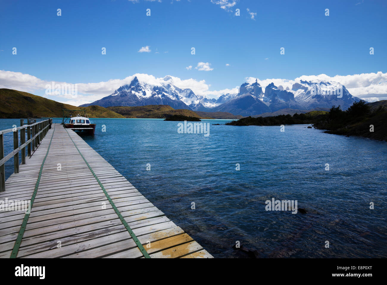 Torres del Paine mountain range, Patagonia, Cile, America del Sud. Foto Stock