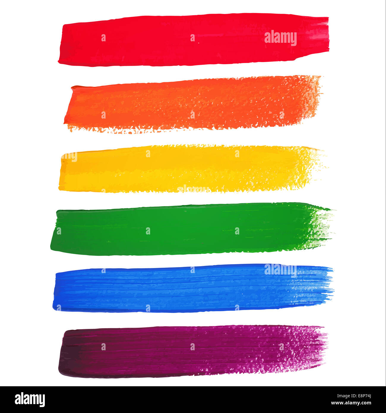 Vettore acquerello arcobaleno pennellate Foto Stock