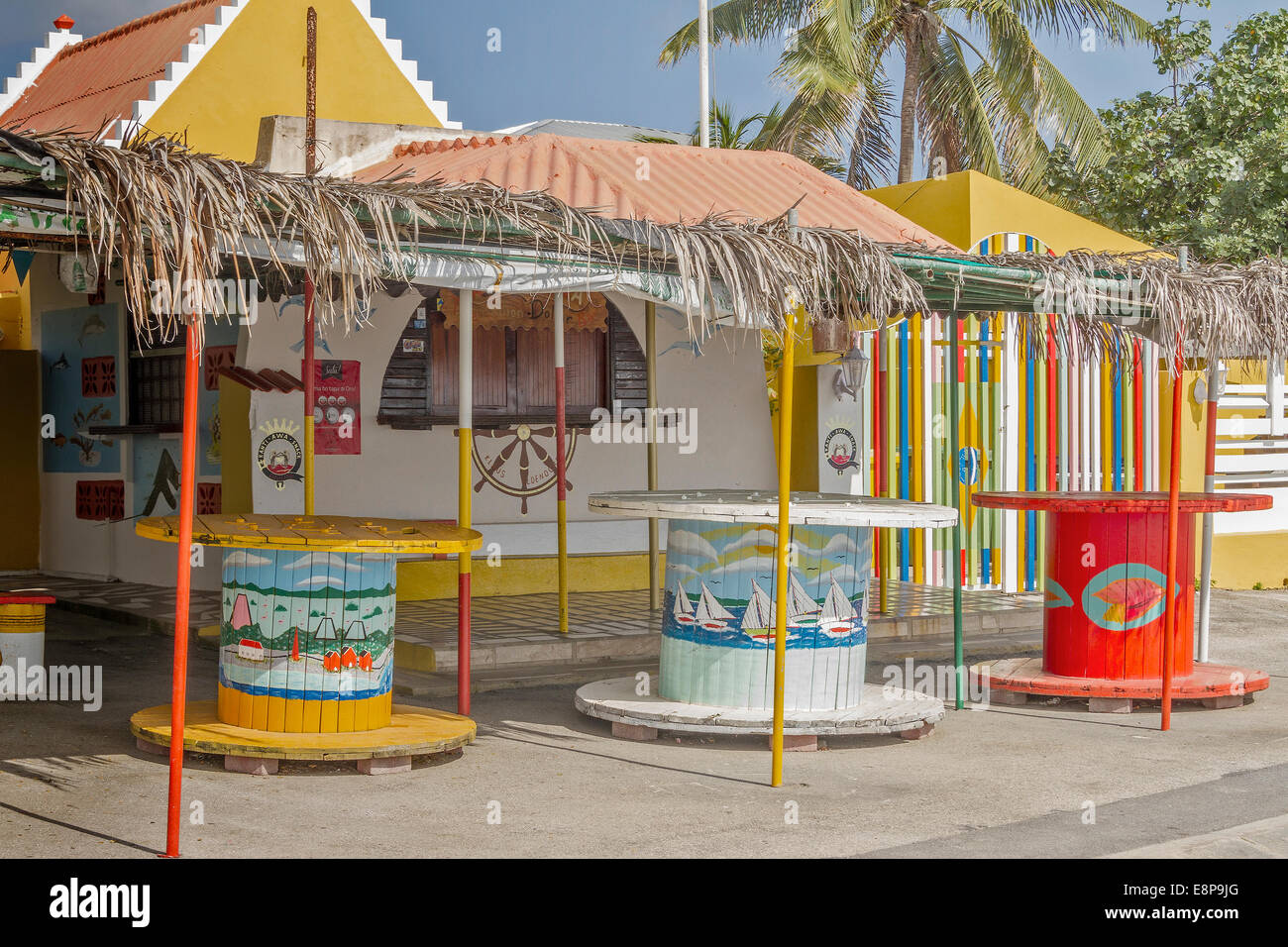 Tamburo per cavi Bar Bonaire Antille Olandesi Foto Stock