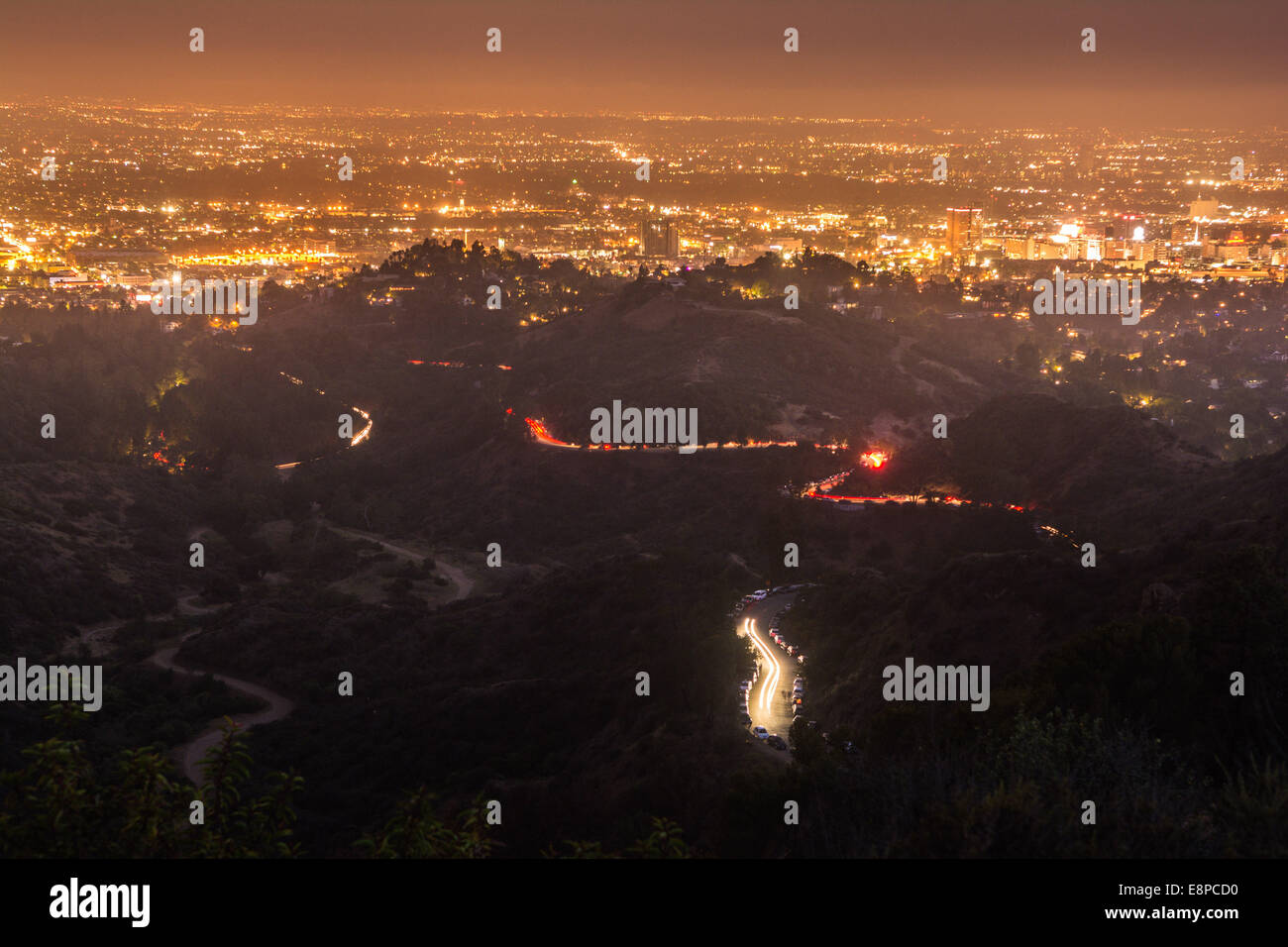 Vista della zona di Los Angeles dal Griffith Park,di Los Angeles, California, Stati Uniti d'America Foto Stock