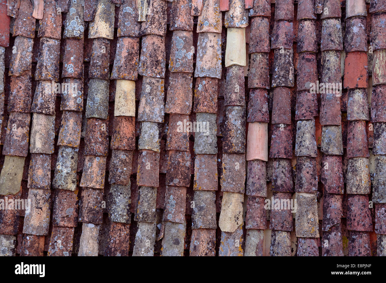 Rustico tegole del tetto a Dubrovnik Croazia Foto Stock