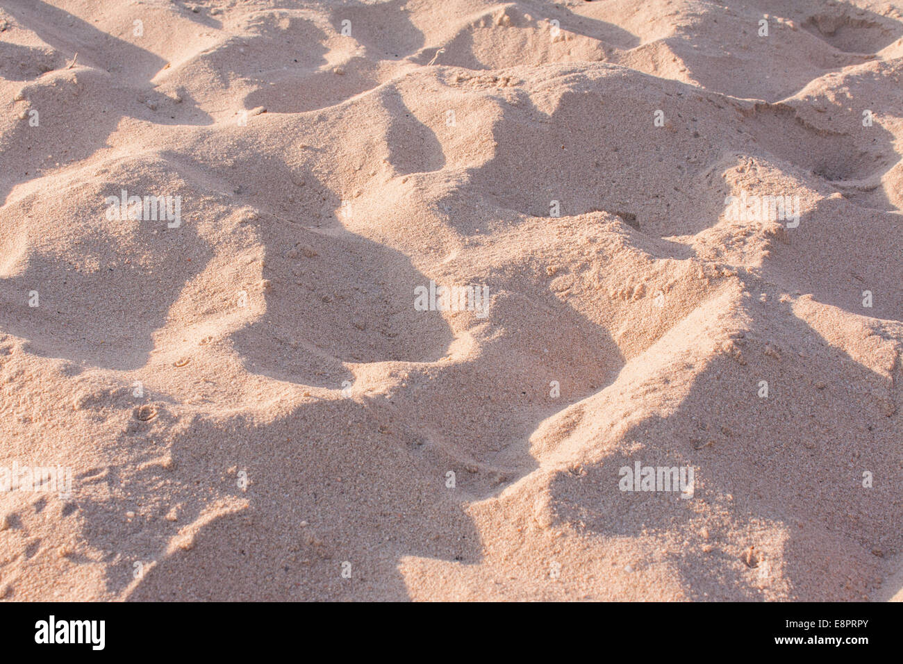 Piccole dune di sabbia sulla spiaggia. Texture di sabbia Foto Stock