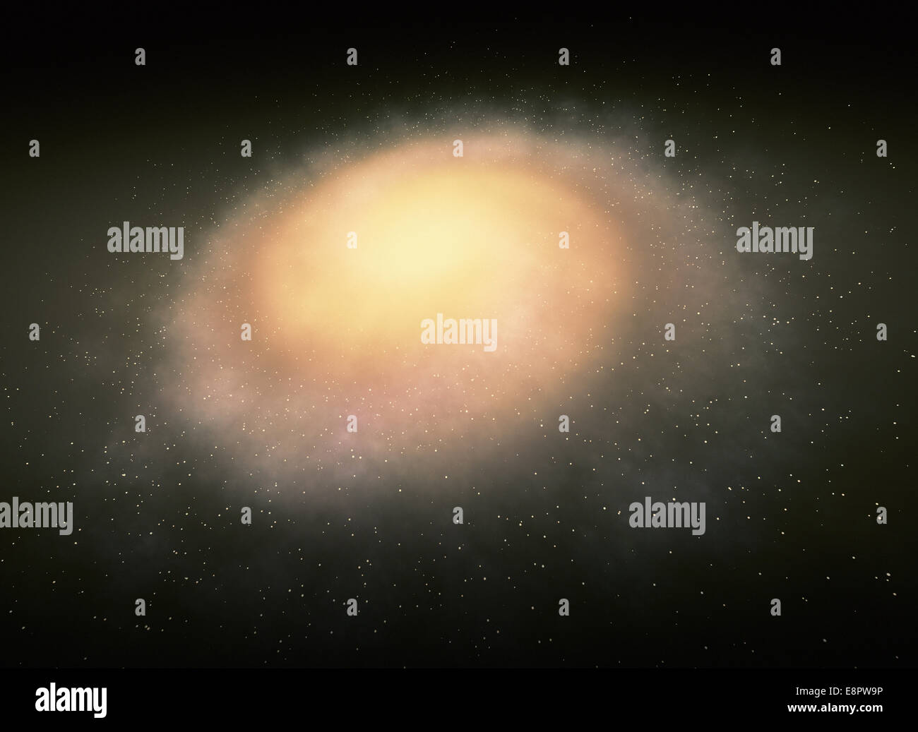 Galassia a spirale arancio brillante ombra Foto Stock