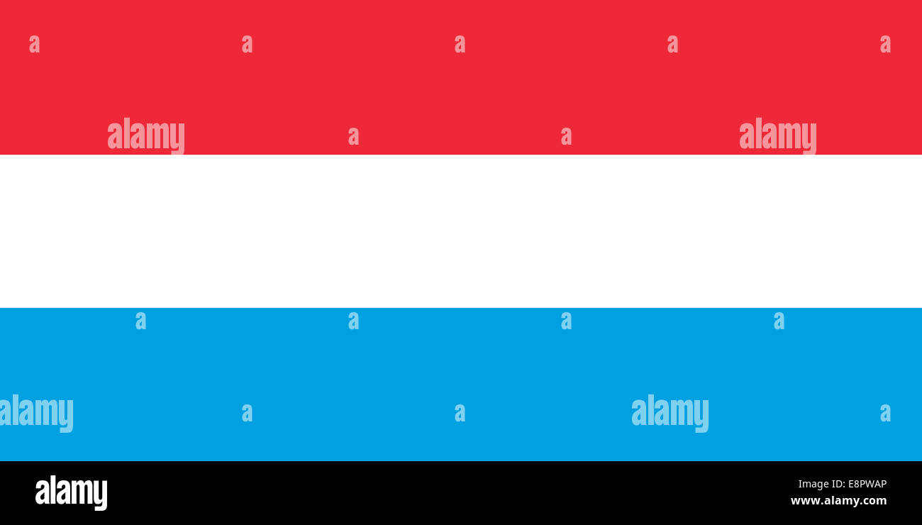 Bandiera del Lussemburgo - Lussemburgo rapporto standard bandiera - modalità colore RGB reale Foto Stock