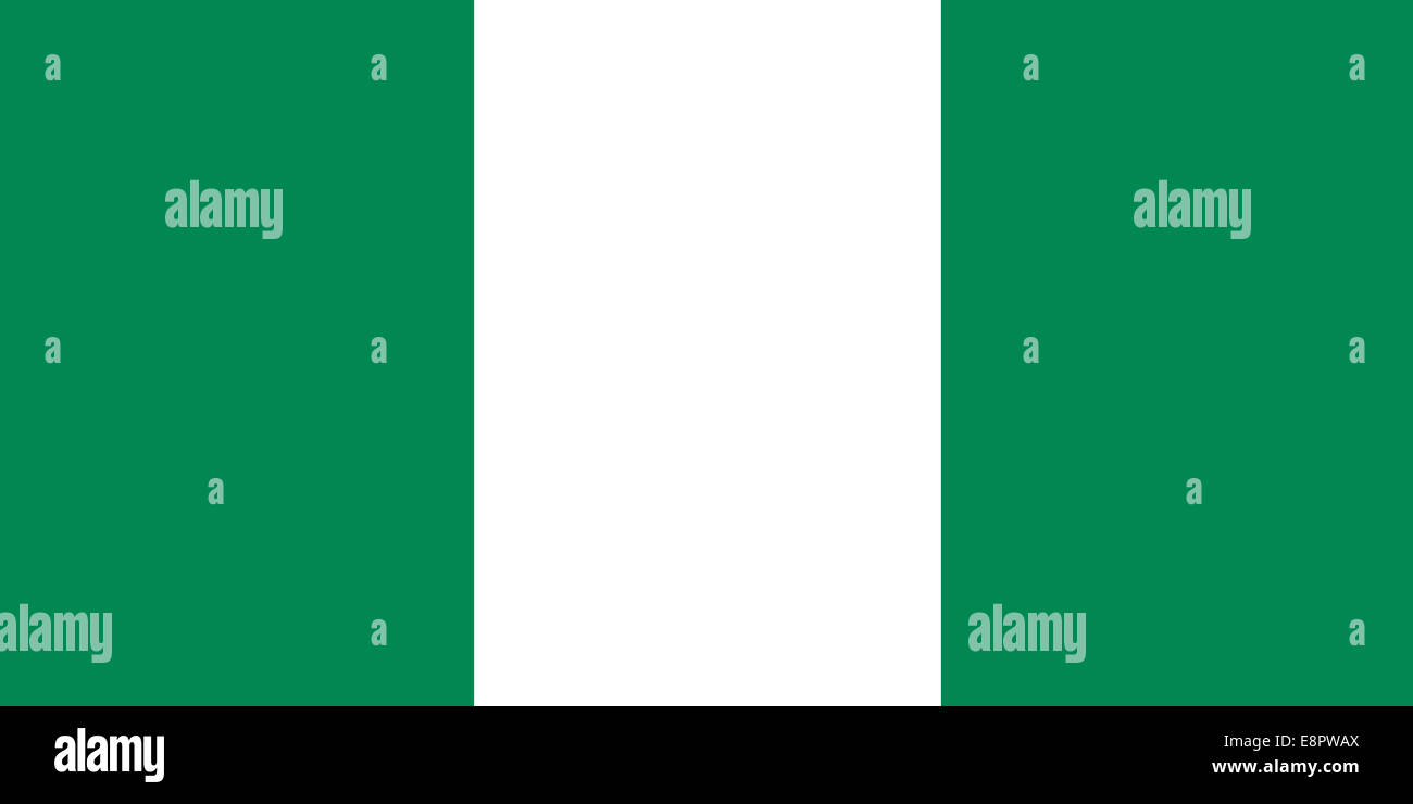 Bandiera della Nigeria - nigeriana flag standard ratio - vera modalità colore RGB Foto Stock