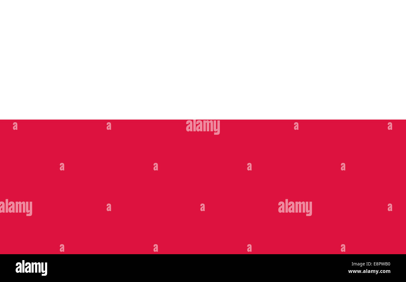 Bandiera della Polonia - Polish flag standard ratio - true RGB color mode Foto Stock