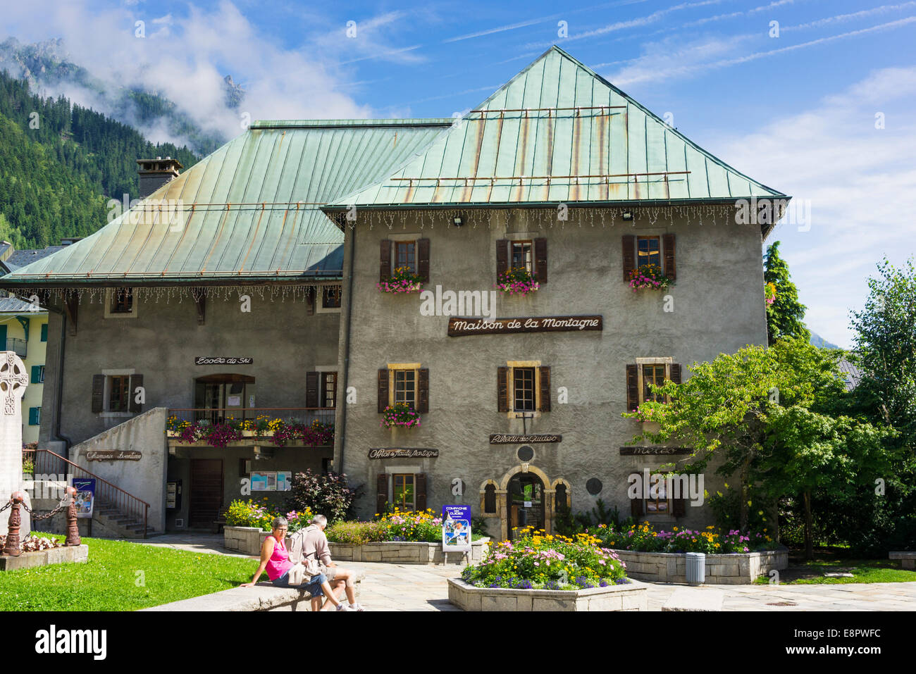 Maison de la Montagne HQ dell'Guide di montagna Guild a Chamonix, sulle Alpi francesi, Francia, Europa Foto Stock