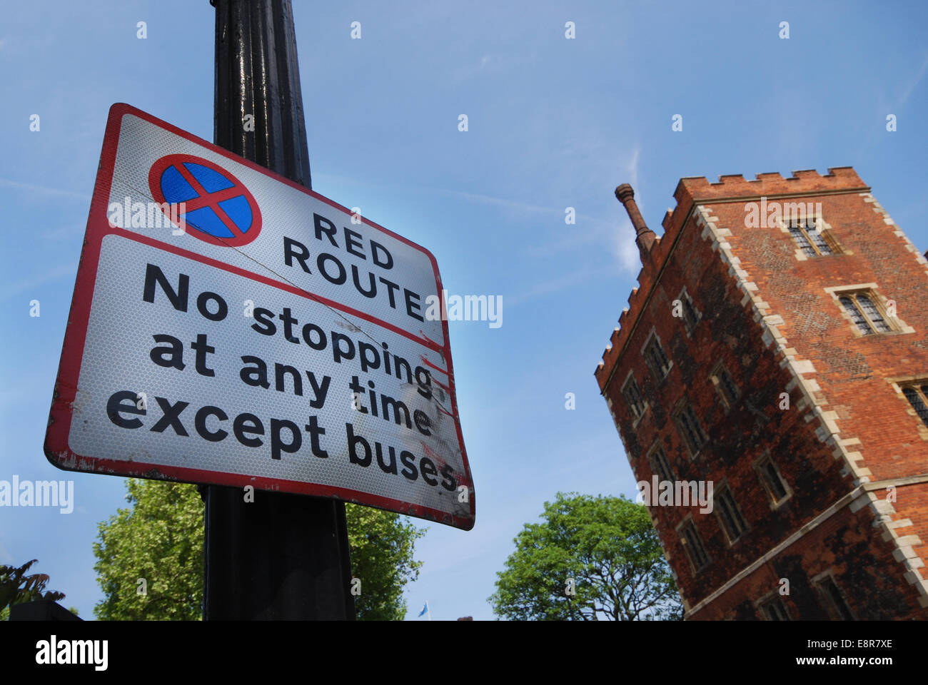 Nessun arresto di segno opposto rispetto a Lambeth Palace Library nel Central London REGNO UNITO Foto Stock