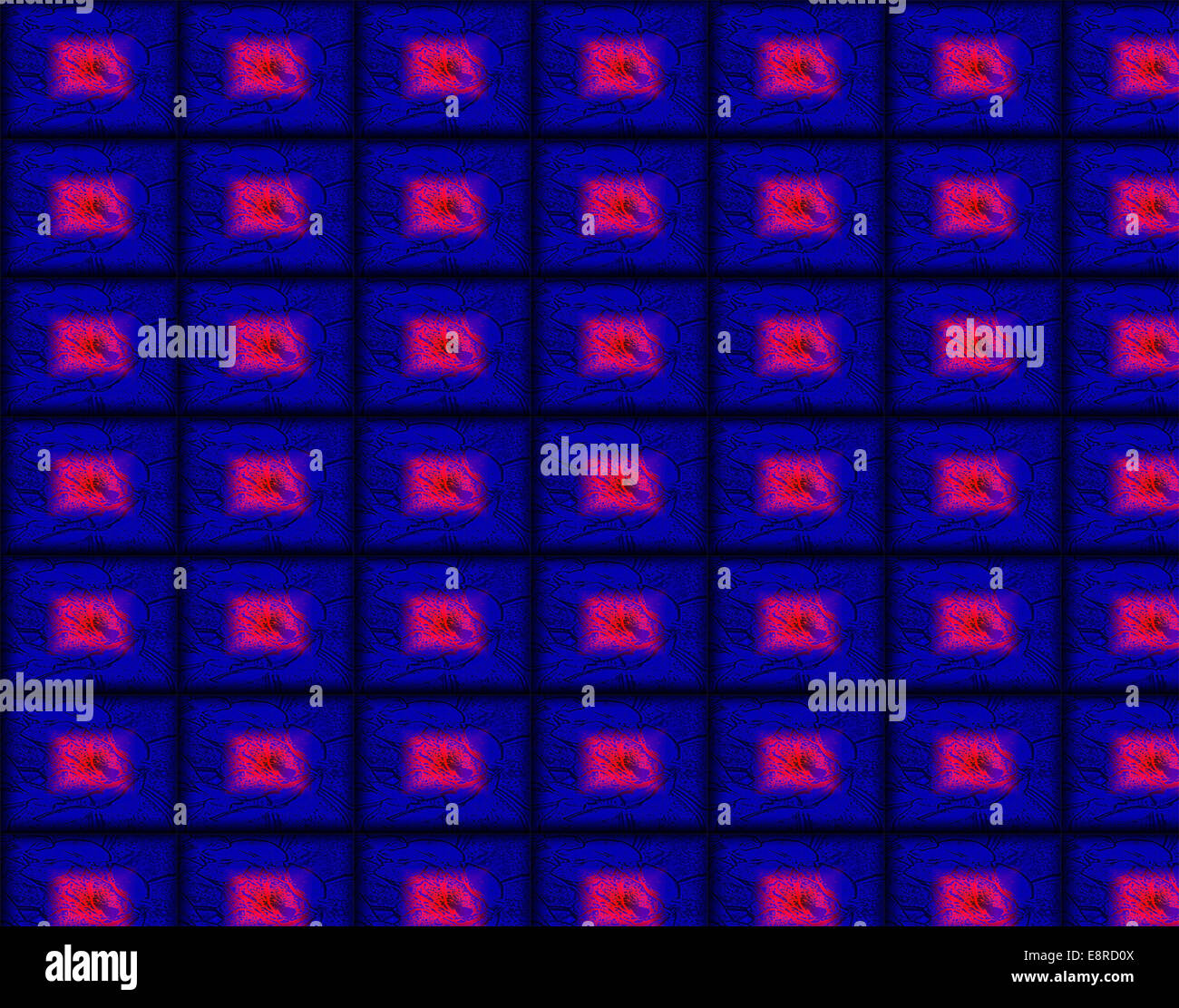 Blu e rosso modello quadrato Foto Stock