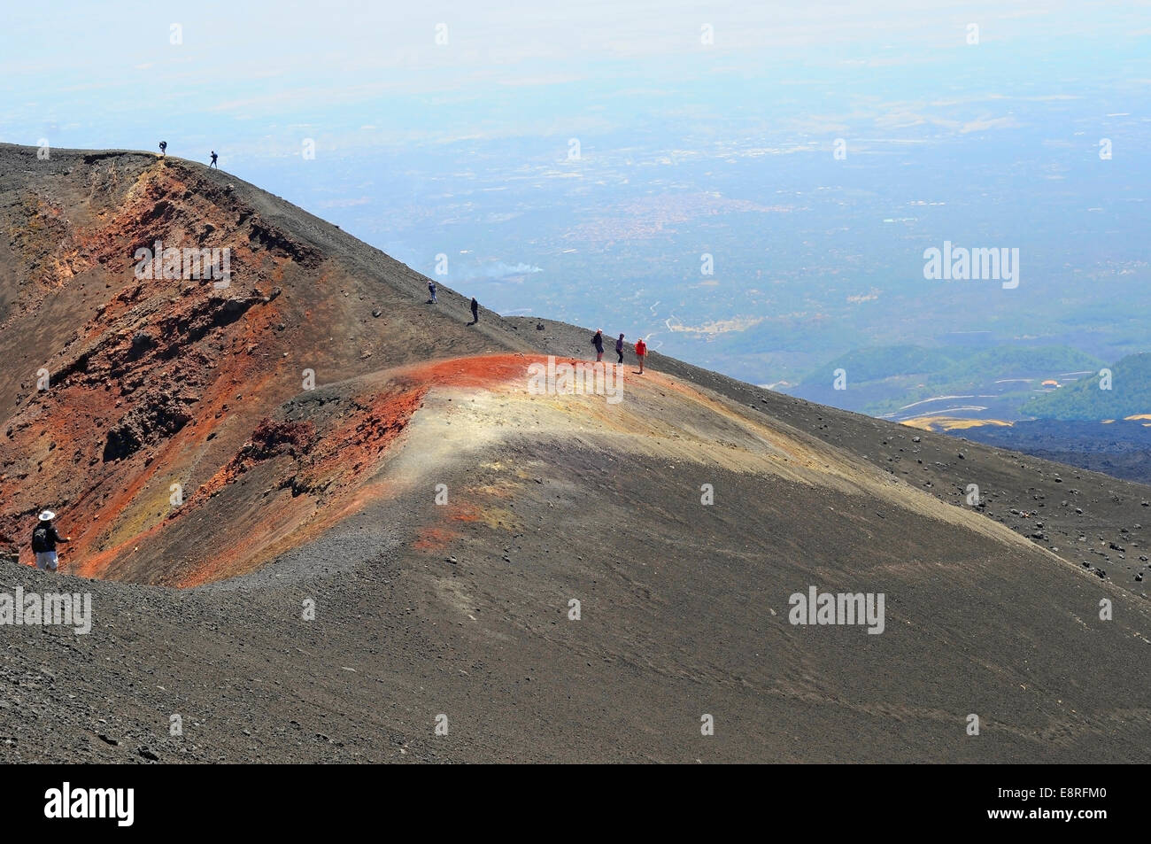Vista del vulcano Etna in Sicilia vicino a Catania Foto Stock
