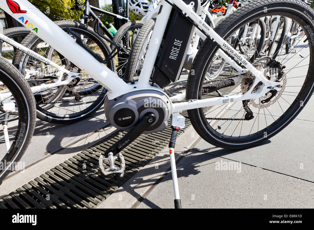 Biciclette elettriche utilizzate per tours - Washington DC, Stati Uniti d'America Foto Stock