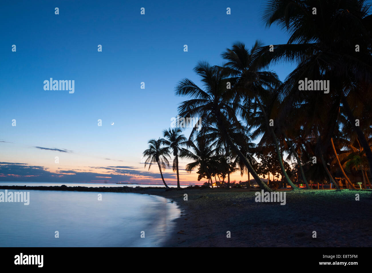 Tramonto sulla spiaggia di Key West, Florida Foto Stock