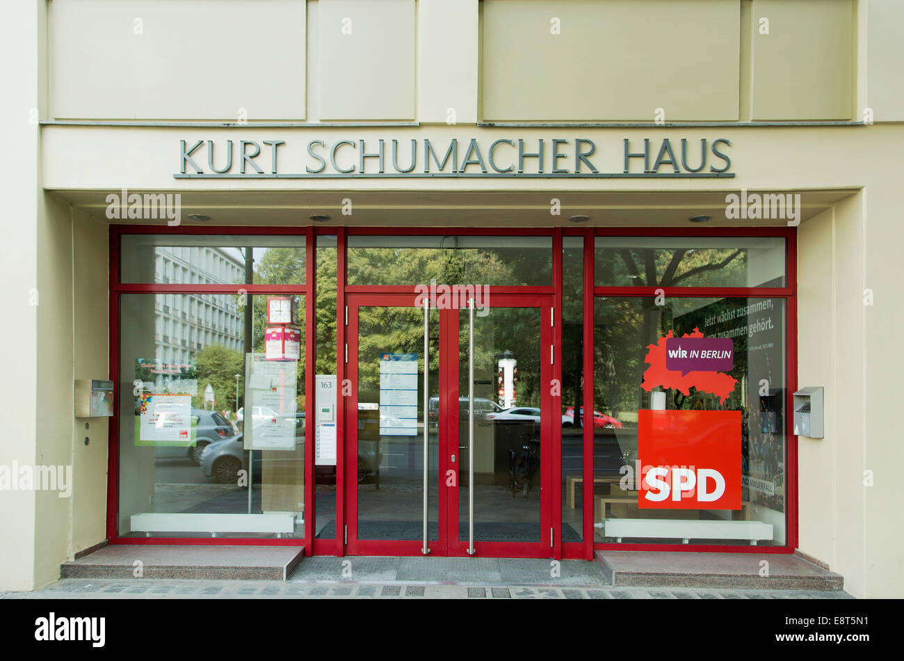 Kurt-Schumacher-Haus, capo ufficio della filiale di Berlino del DOCUP, Partito Social Democratico, Wedding, Berlino, Germania Foto Stock