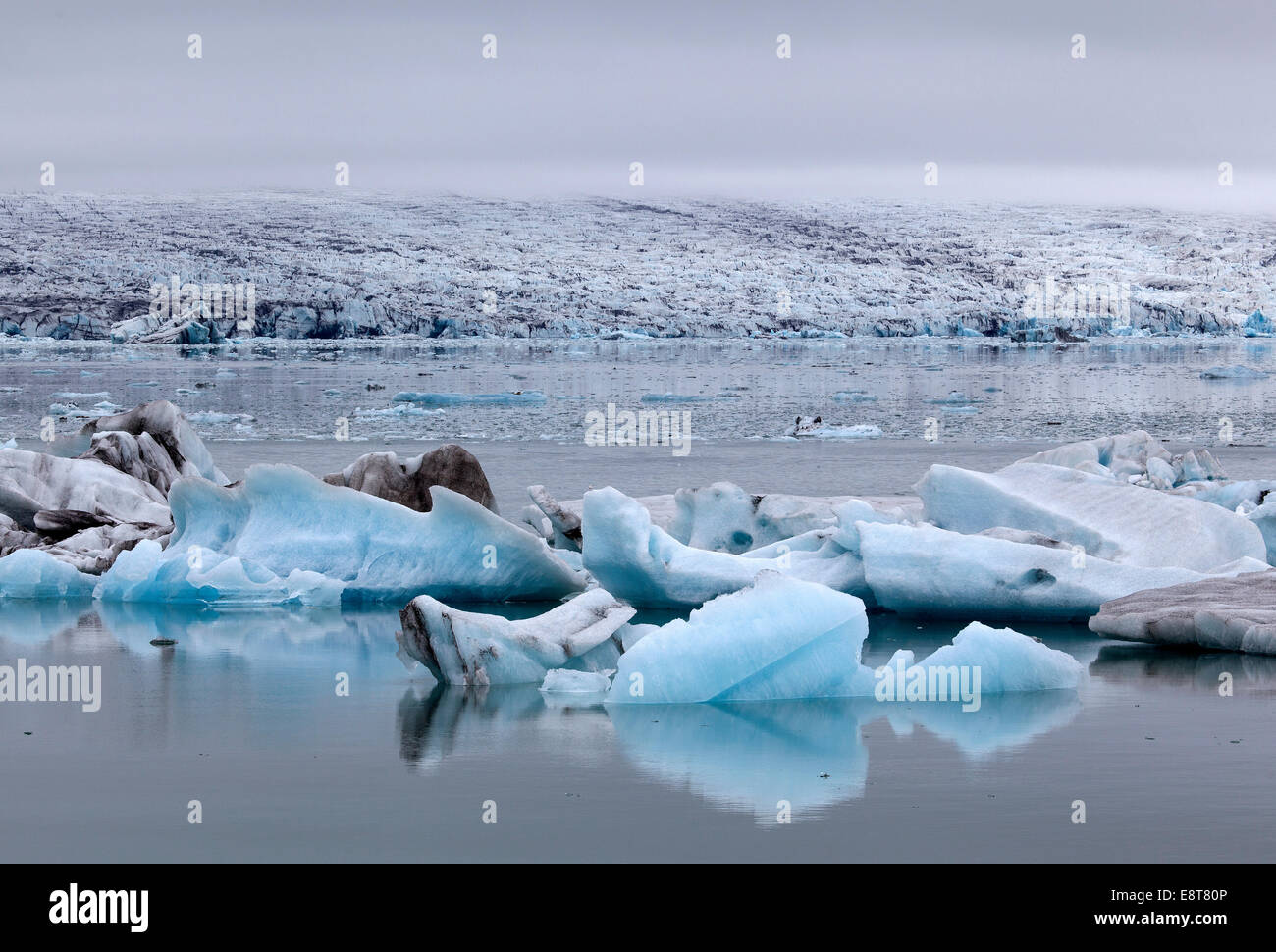 Ghiaccio, iceberg, Jökulsárlón lago glaciale, laguna, Islanda Foto Stock
