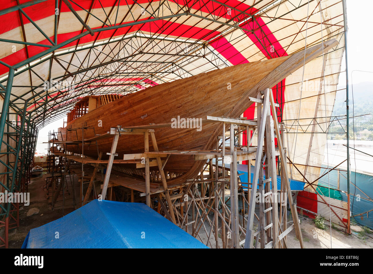 Cantiere Navale, Kurucaşile, Bartın Provincia, Regione del Mar Nero e la Turchia Foto Stock