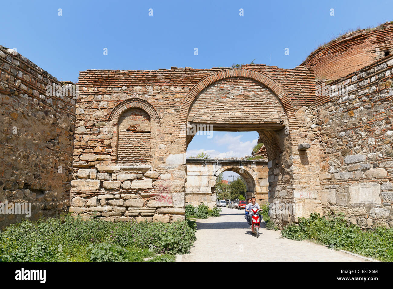 Antiche mura della città di Iznik, Bursa provincia, regione di Marmara, Turchia Foto Stock