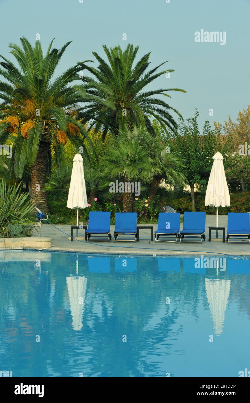 Hotel-Pool, Hyatt Regency Thessanoliki, Calcidica, Griechenland. Solo uso editoriale. Foto Stock