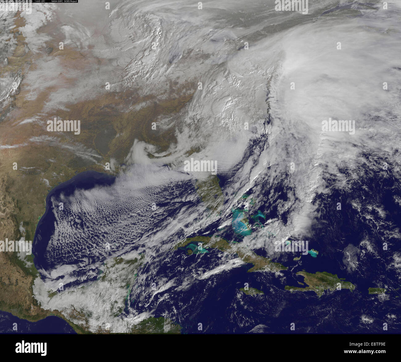 Viste satellitare potente tempesta invernale percosse Mid-Atlantic e il New England Foto Stock