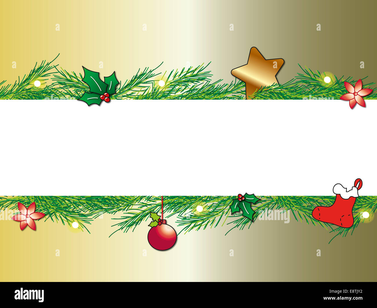 Immagine del banner di Natale con Stella e holly Foto Stock