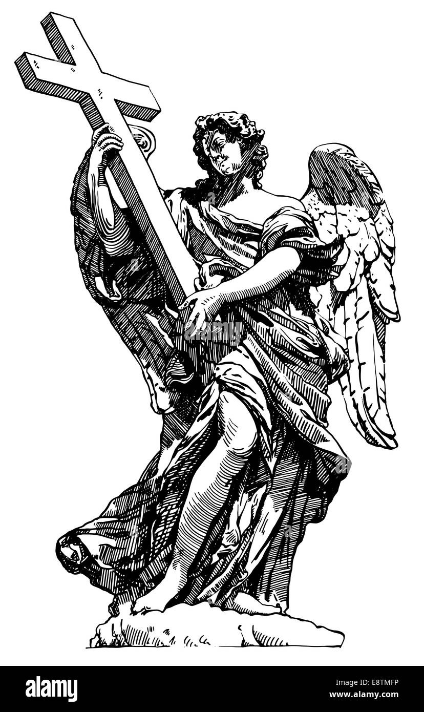 Disegno digitale statua in marmo di angelo dal Sant'Angelo Foto Stock