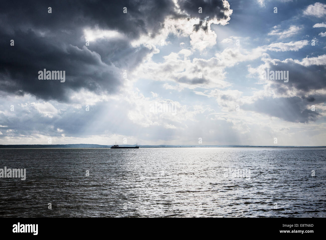 Sul mare con barca Foto Stock