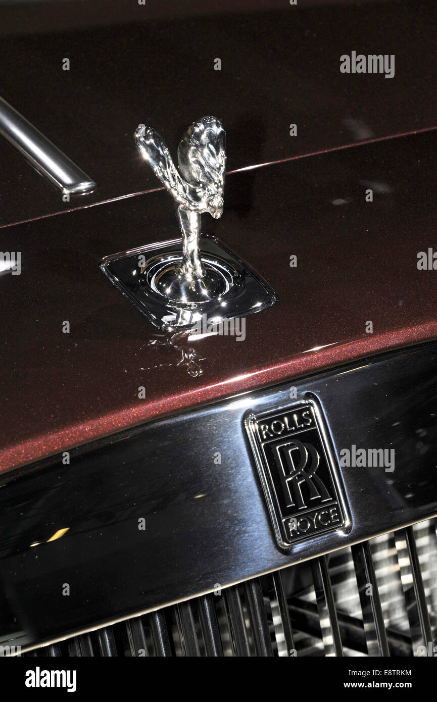 Rolls-Royce Necrospettro,spirito di ecstasy,Motor Show di Parigi,Francia Foto Stock