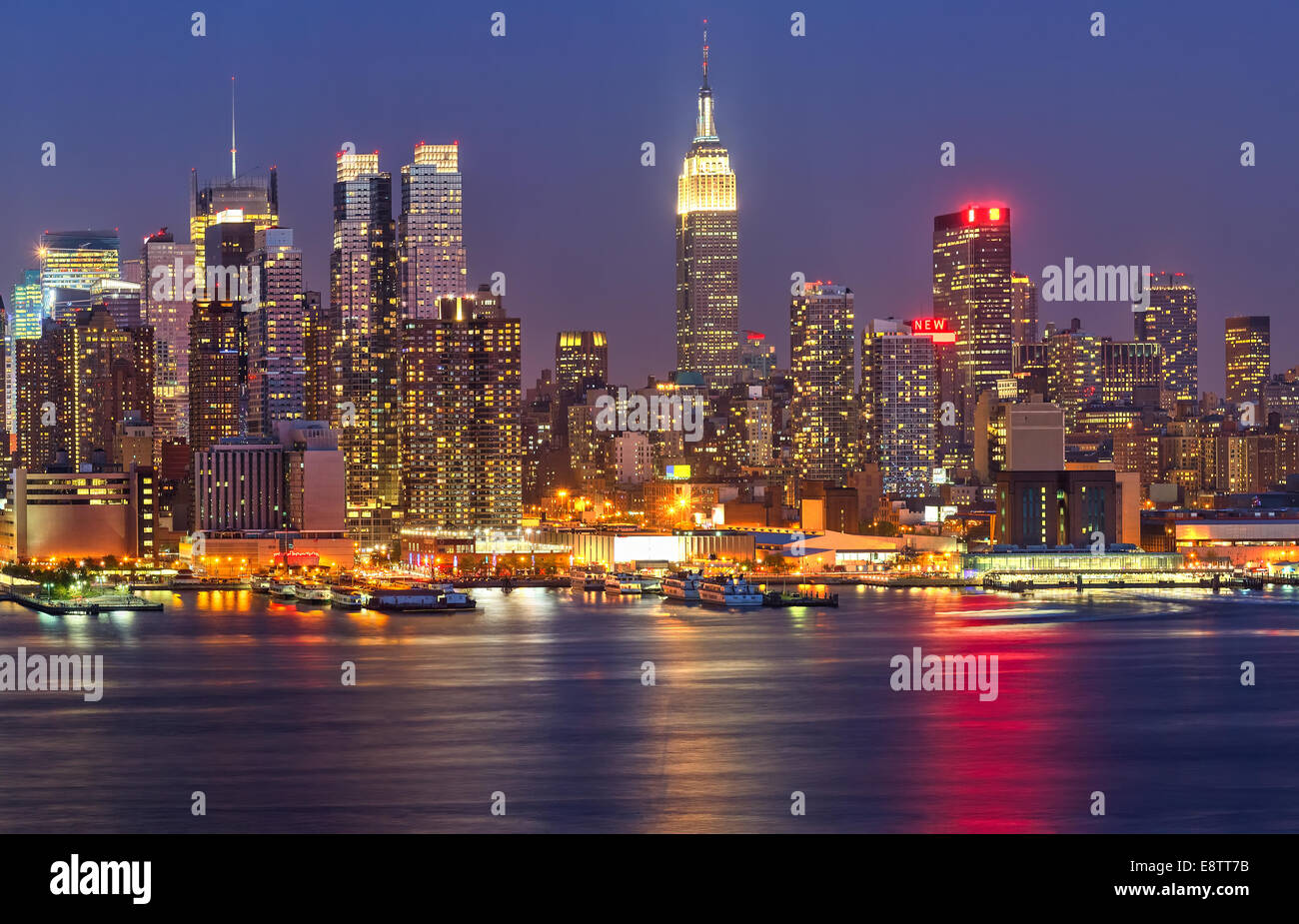 Manhattan di notte Foto Stock