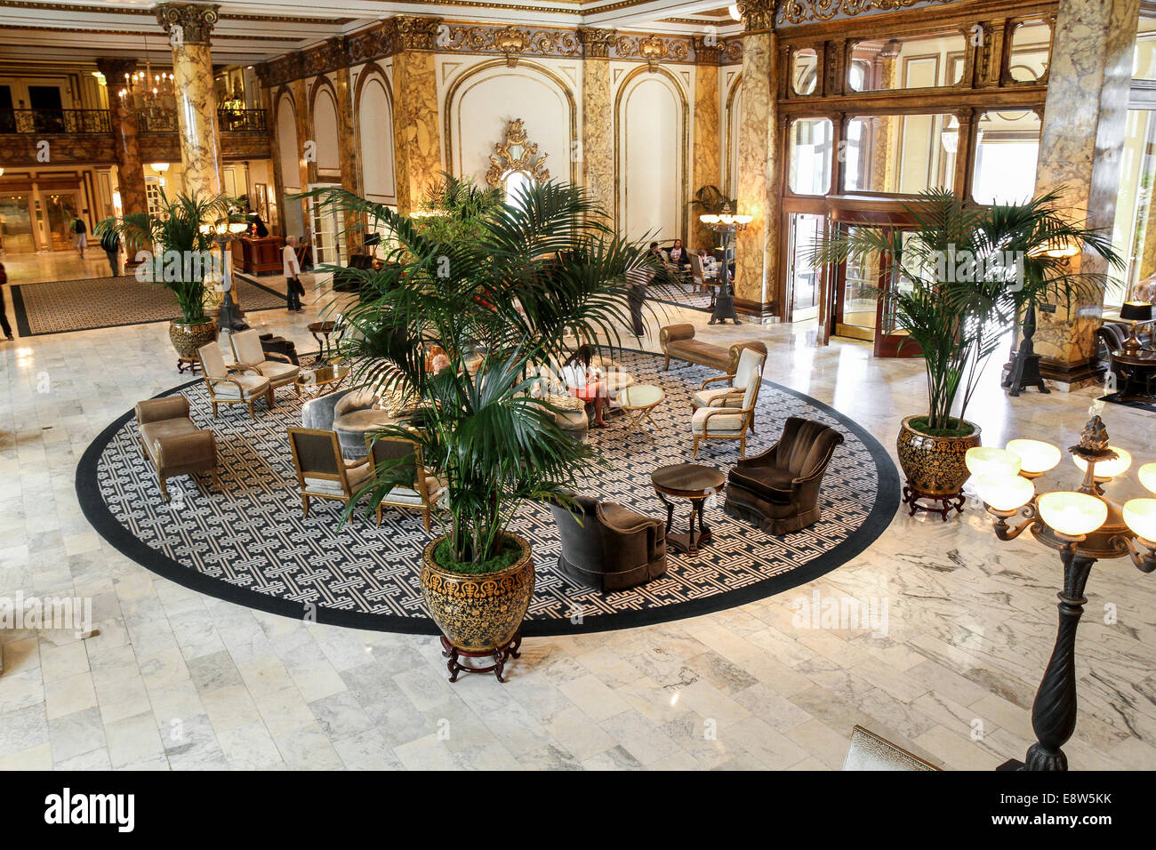 Fairmont San Francisco hotel lobby, Nob Hill Foto Stock