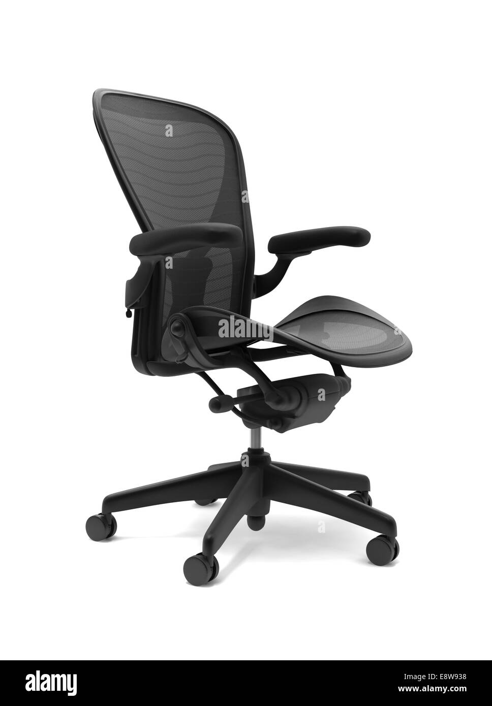 Sedia da ufficio su sfondo bianco. Foto Stock