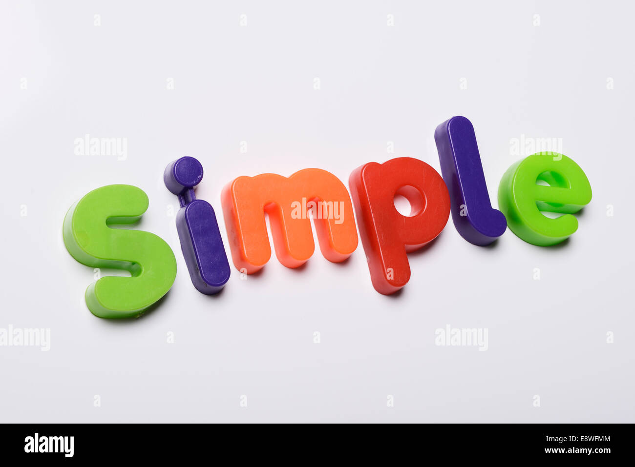 Semplice realizzato dal frigo magnetico lettere Foto Stock