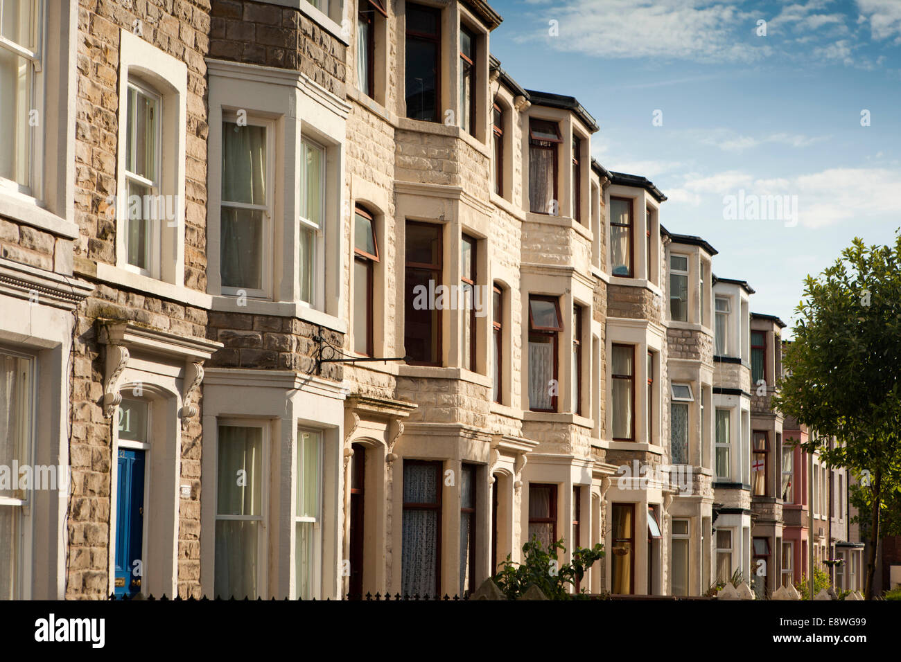 Regno Unito, Inghilterra, Lancashire, Morecambe, Clark Street, case in Poulton Piazza area di conservazione Foto Stock