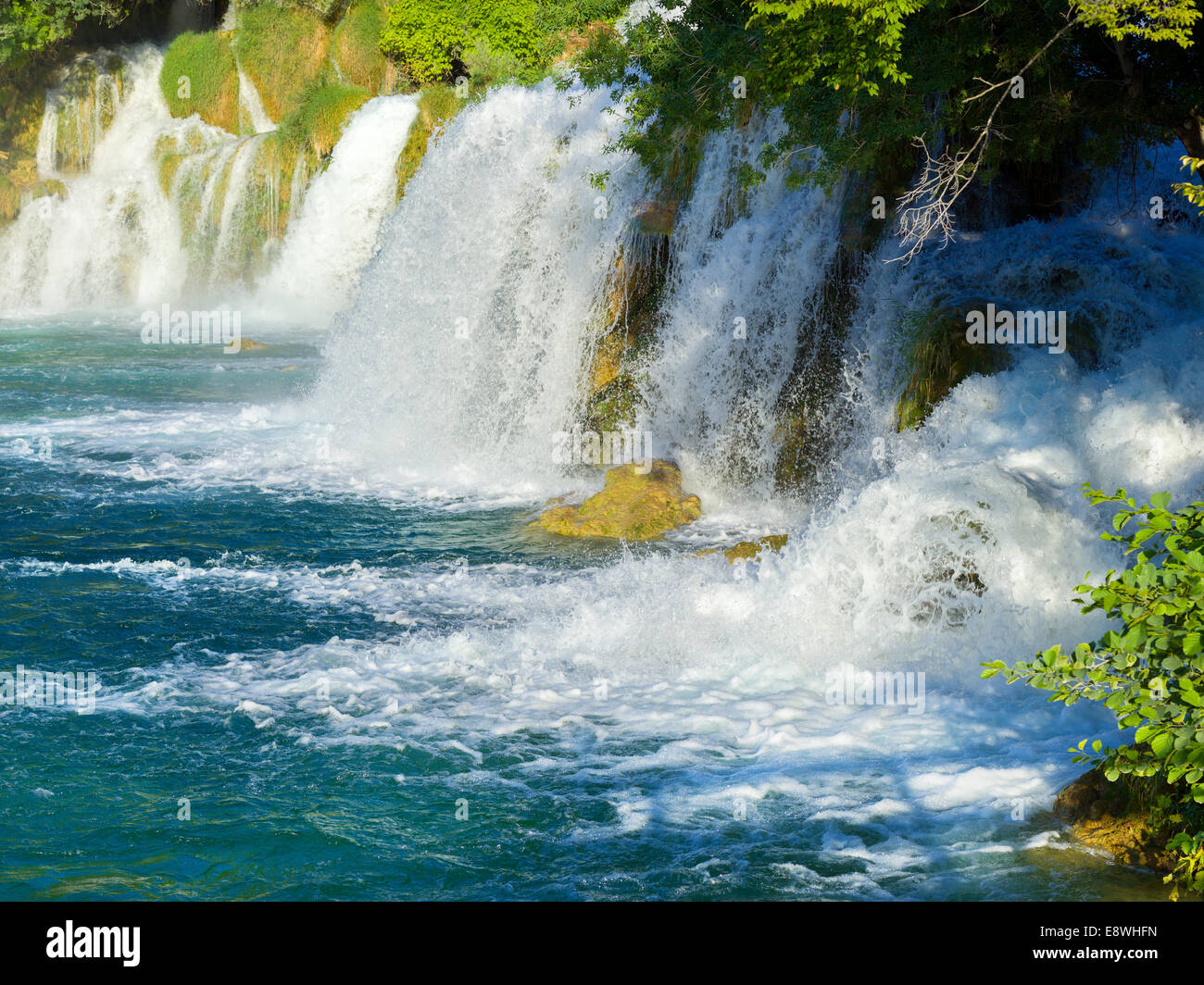 Croazia NP Parco nazionale Krka natura più bella spot in Croazia Skradin cascate natura verde acqua fresca carbona calcio Foto Stock