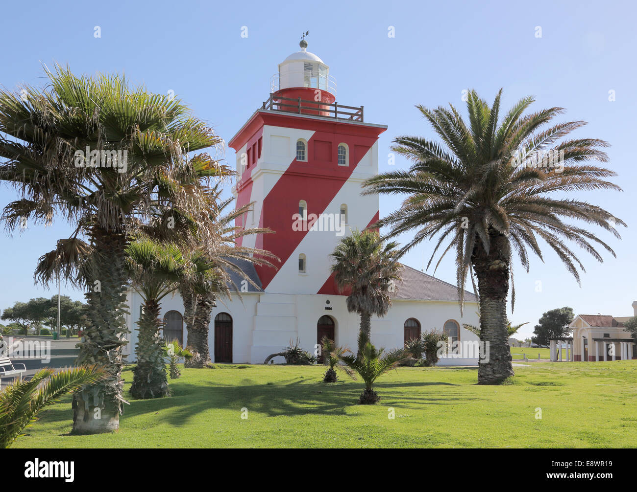 Mouille Point lighthouse al Green Point di Città del Capo Foto Stock
