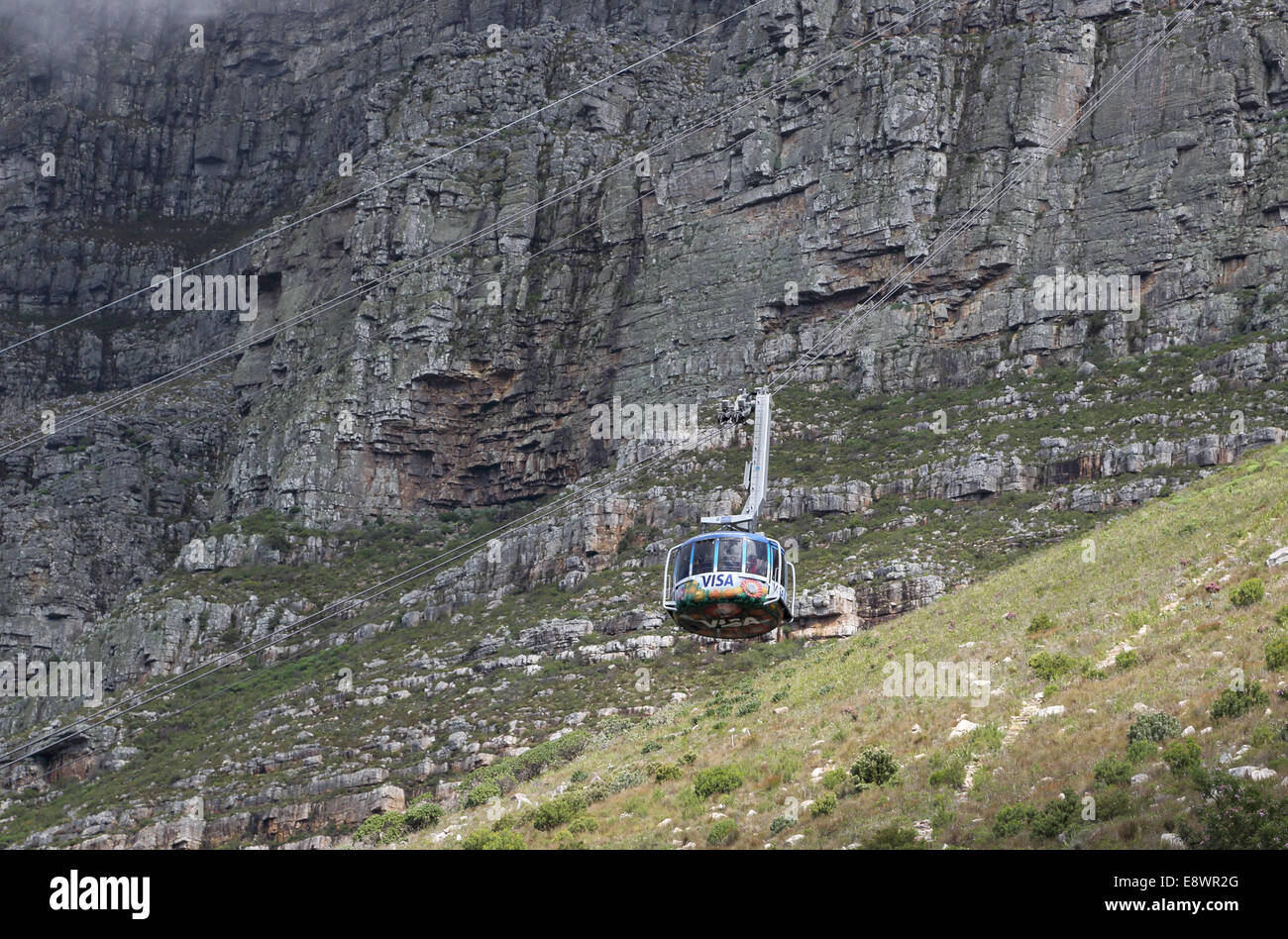 Funivie up table mountain a cape town Foto Stock