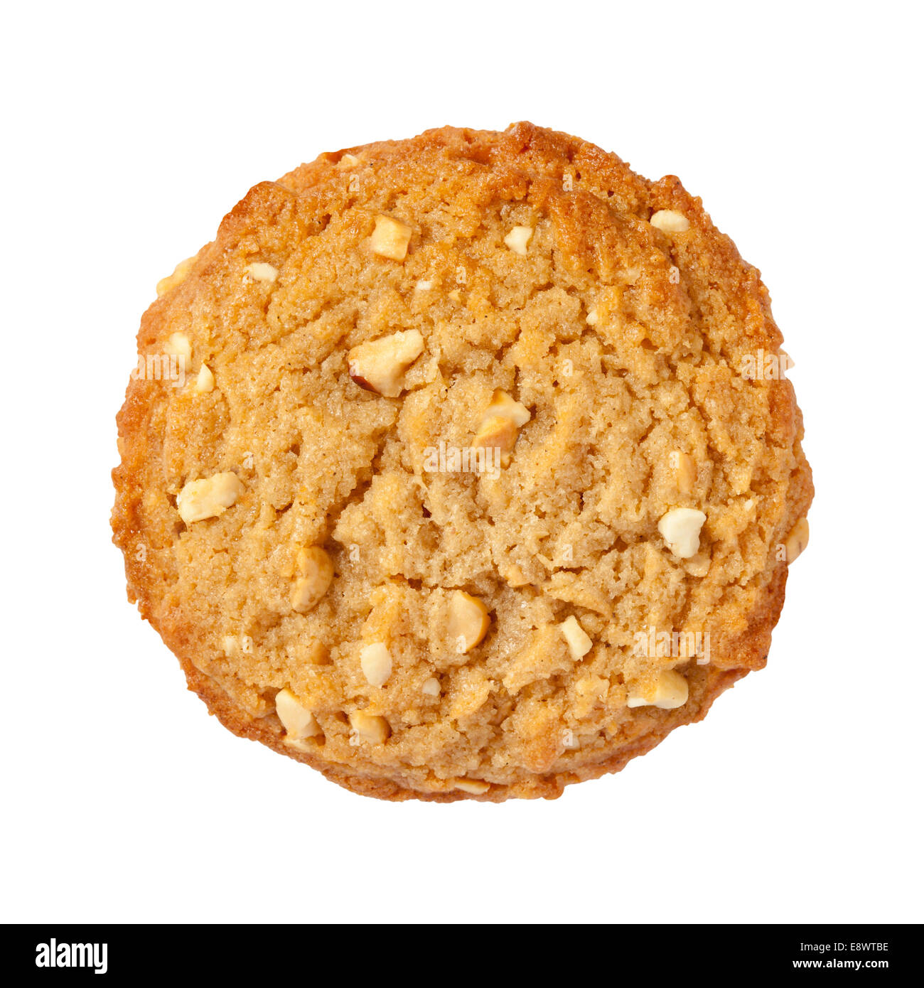 Burro di arachidi Cookie isolato su uno sfondo bianco. Foto Stock