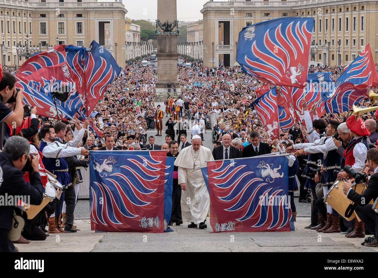 Papa Francesco, Udienza generale in Piazza San Pietro - 15 Ott 2014 Foto Stock