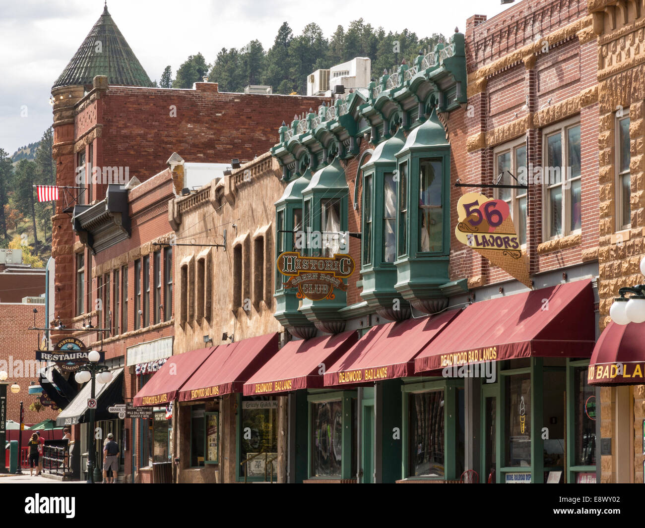 Storica strada principale in Deadwood, Dakota del Sud, STATI UNITI D'AMERICA Foto Stock