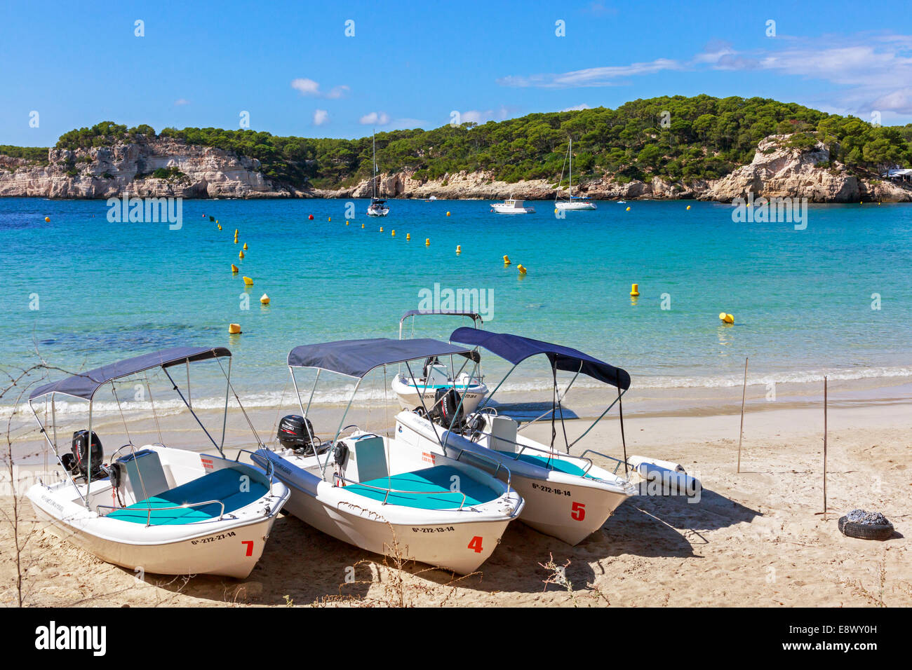 Spiaggia di Cala Galdana, Menorca, isole Baleari, Spagna Foto Stock