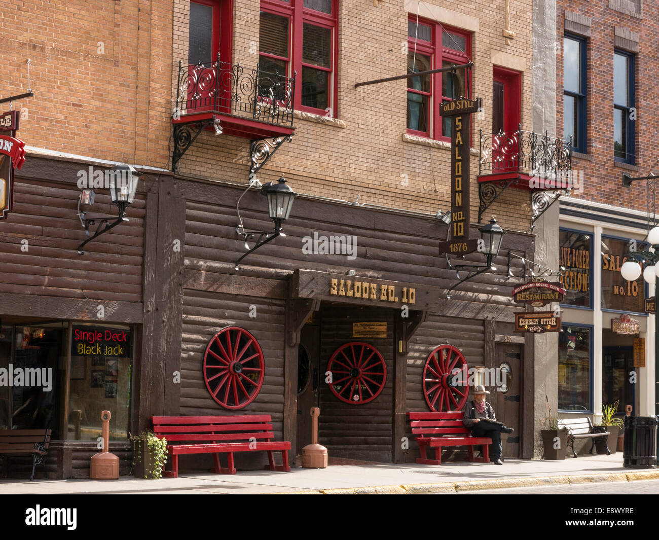 Storica strada principale in Deadwood, Dakota del Sud, STATI UNITI D'AMERICA Foto Stock
