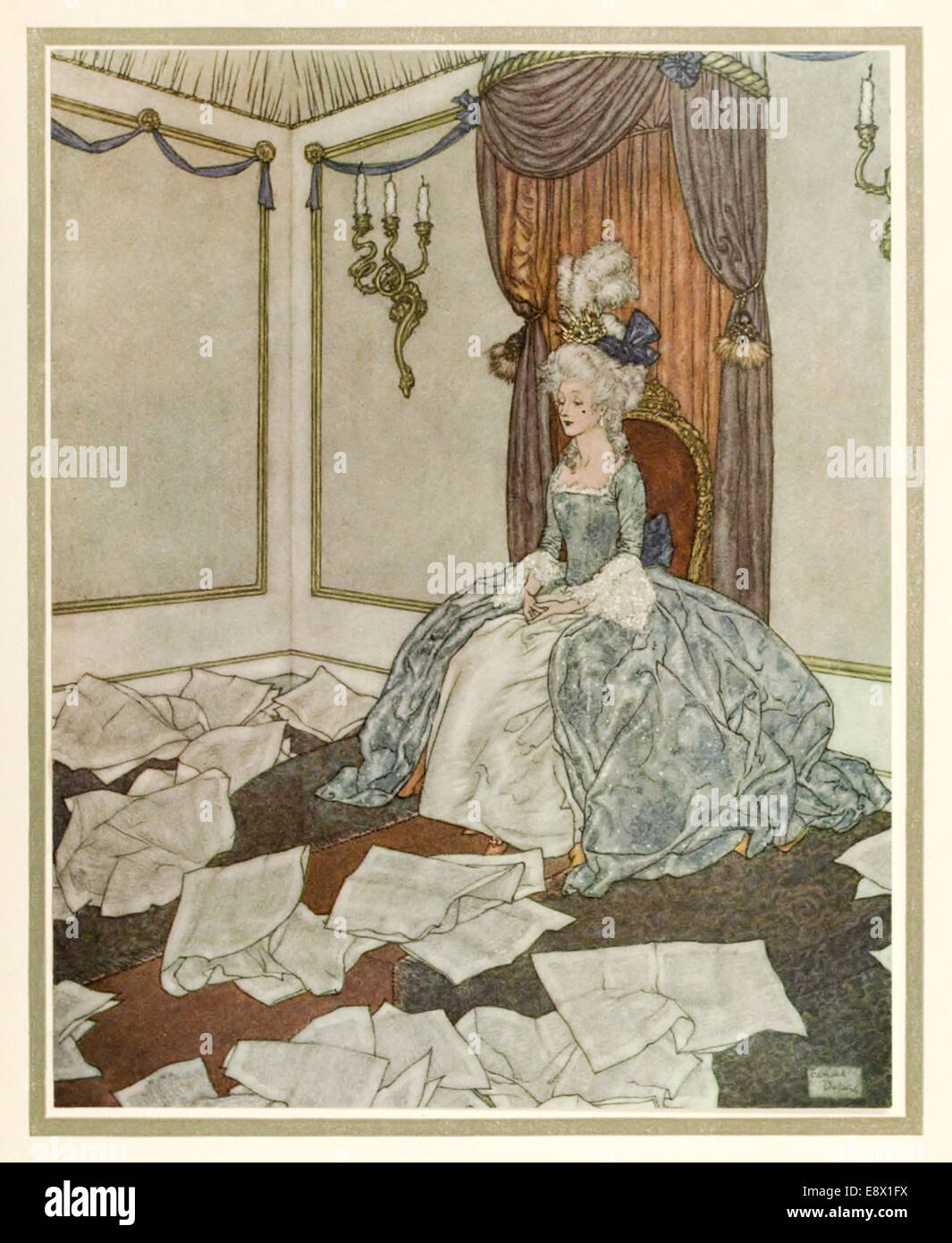 Snow Queen - Edmund Dulac (1882-1953) illustrazione da "Stories da Hans Andersen". Vedere la descrizione per maggiori informazioni. Foto Stock