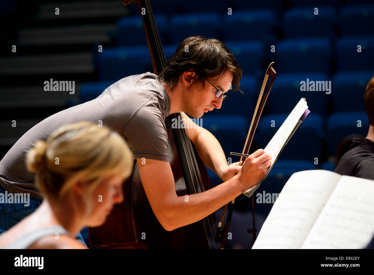 La Orion Ensemble in prove a Aberystwyth Arts Center's MusicFest 2014 Foto Stock