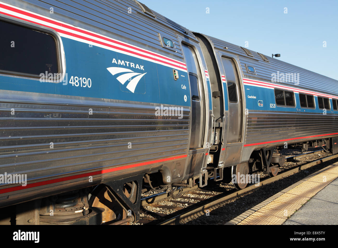 Treno Amtrak a Rutland stazione in Vermont, USA Foto Stock