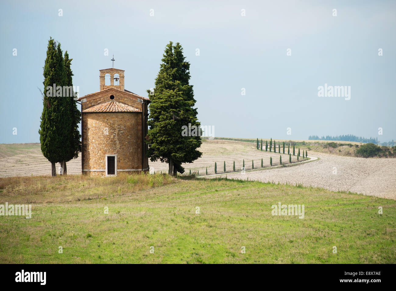 Cappella della Madonna di Vitaleta San Quirico d'Orcia,Toscana, Italia Foto Stock