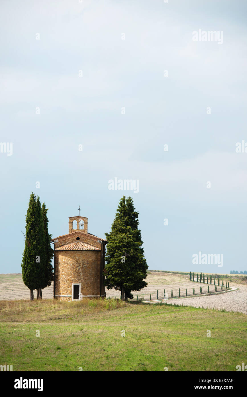 Cappella della Madonna di Vitaleta San Quirico d'Orcia,Toscana, Italia Foto Stock